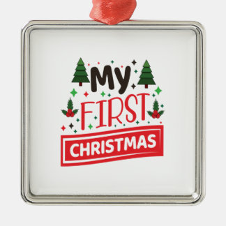 Merry Xmas My First Christmas Metal Ornament