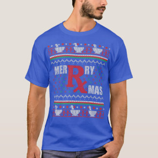 Merry Xmas Pharmacy Tech Pharmacist Ugly Christmas T-Shirt