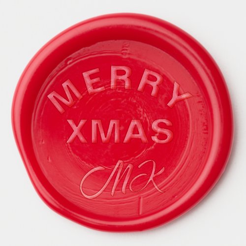 Merry Xmas Red Wax Seal Sticker