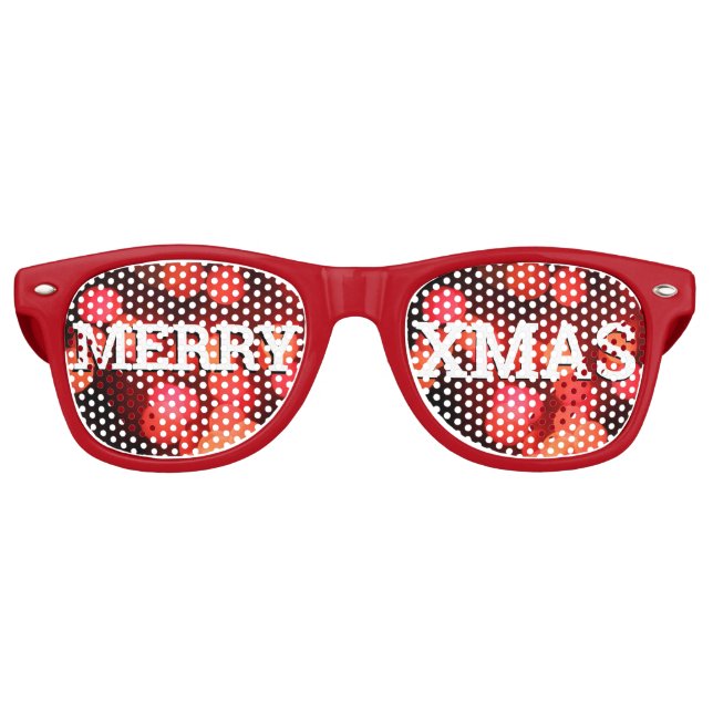 MERRY XMAS retro Shades / Fun Party Sunglasses (Front)