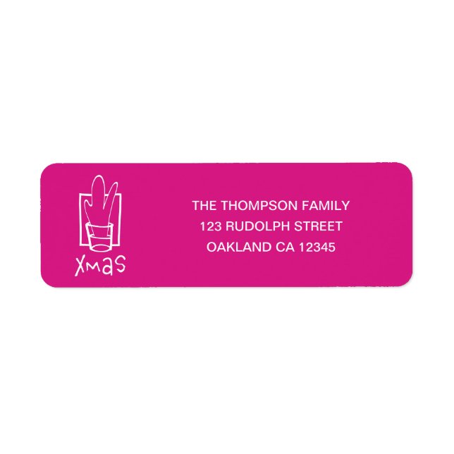 Merry Xmas Return Address  Label (Front)