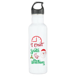Merry Xmas Santa Is Watching Stainless Steel Water Bottle