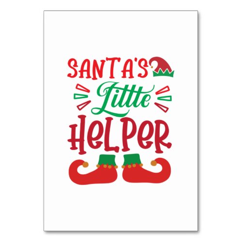 Merry Xmas Santa Little Helper Table Number