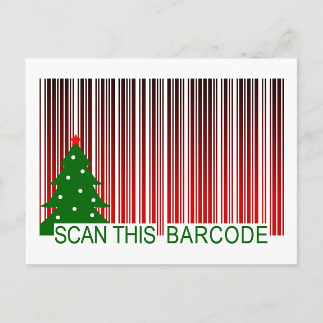 MERRY XMAS : scan this barcode Holiday Postcard (Front)