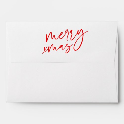 Merry Xmas Script Holiday Envelope