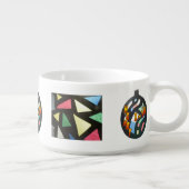 Merry Xmas Stained Glass Pattern Chili Bowl (Left)