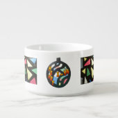Merry Xmas Stained Glass Pattern Chili Bowl (Center)