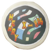 Merry Xmas Stained Glass Pattern Sugar Cookies (Front)