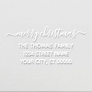 Merry Xmas Swash Font and Formal Font Name Address Embosser