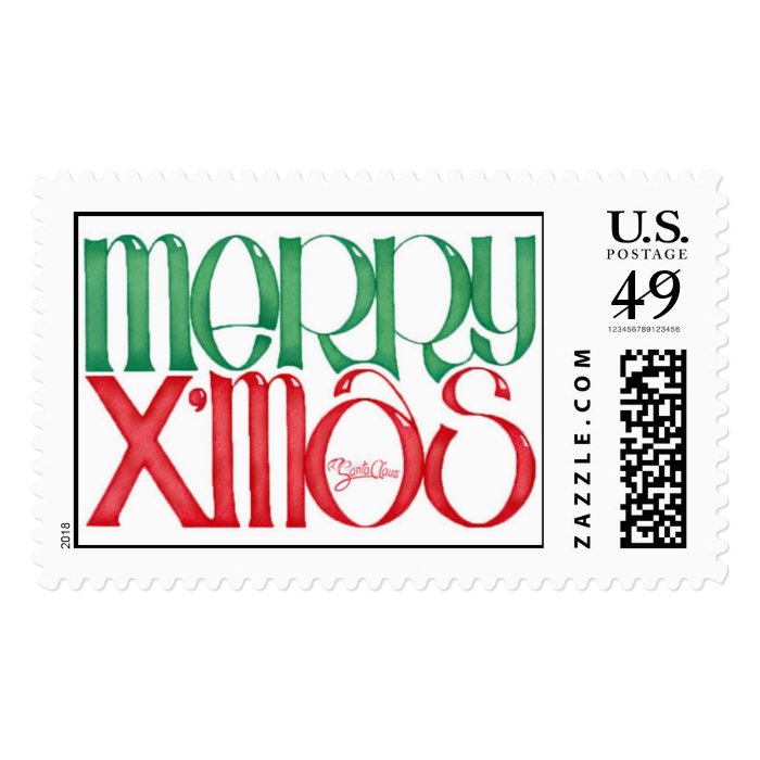 Merry Xmas with Santa's signature Stamp