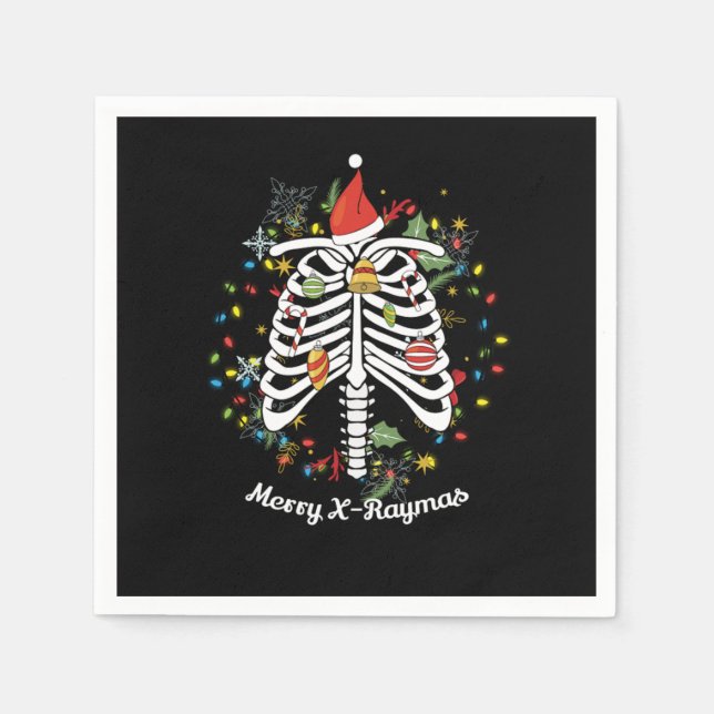 Merry XRaymas Radio Technologist Rad Tech Xmas Chr Napkins (Front)