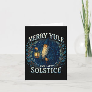 Merry Yule And Happy Solstice Mystic Winter Quote Card