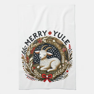 Merry Yule Goat                                    Kitchen Towel