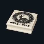Merry Yule Goat                                    Rubber Stamp<br><div class="desc">A rustic “Merry Yule” design featuring a festive goat surrounded by a wreath of evergreens. Inspired by Scandinavian and pagan holiday traditions, this design celebrates the warmth, humor, and natural spirit of Yule. Perfect for those who honor winter solstice, folk art, or a cozy handmade aesthetic. Merry Yule Goat "merry...</div>