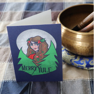 Merry Yule Goddess Art Pagan and Wiccan Yule Card
