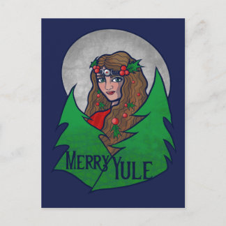 Merry Yule Goddess Art Pagan and Wiccan Yule Postcard