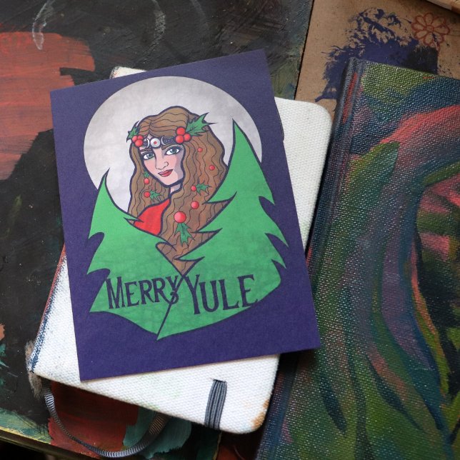 Merry Yule Goddess Art Pagan  Postcard (Creator Uploaded)