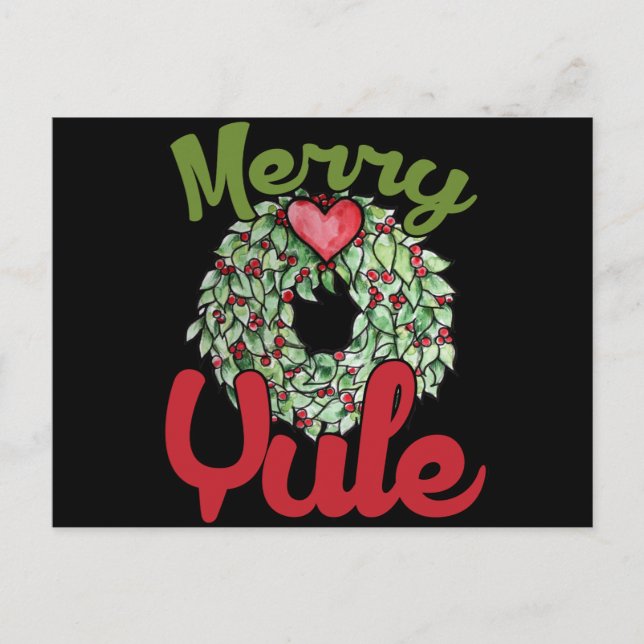 Merry Yule Holiday Postcard (Front)