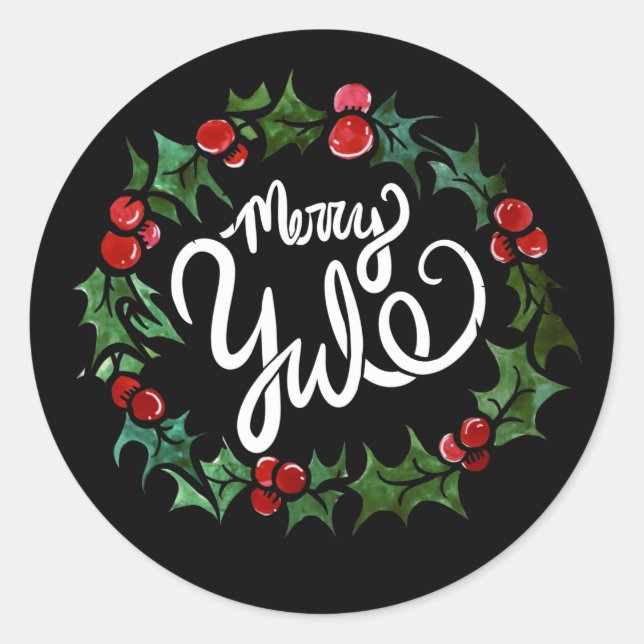 Merry Yule Pagan Holidays Wiccan Blessed Yule Classic Round Sticker (Front)