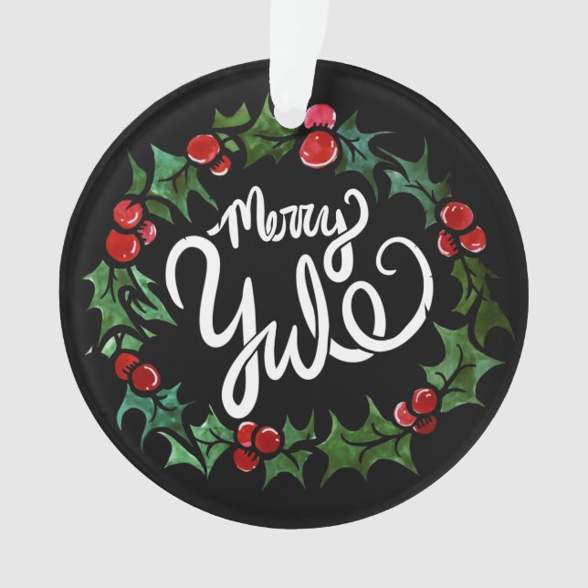 Merry Yule Pagan Holidays Wiccan Blessed Yule Ornament (Front)