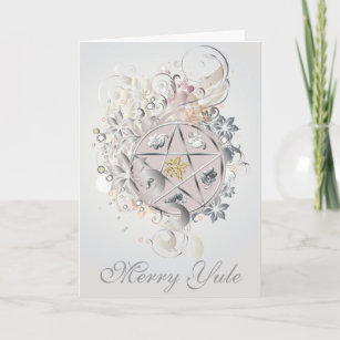 Merry Yule Pentagram Cameo Card - 2B