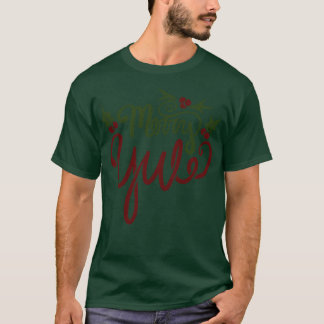 Merry Yule With Holly and Berries T-Shirt