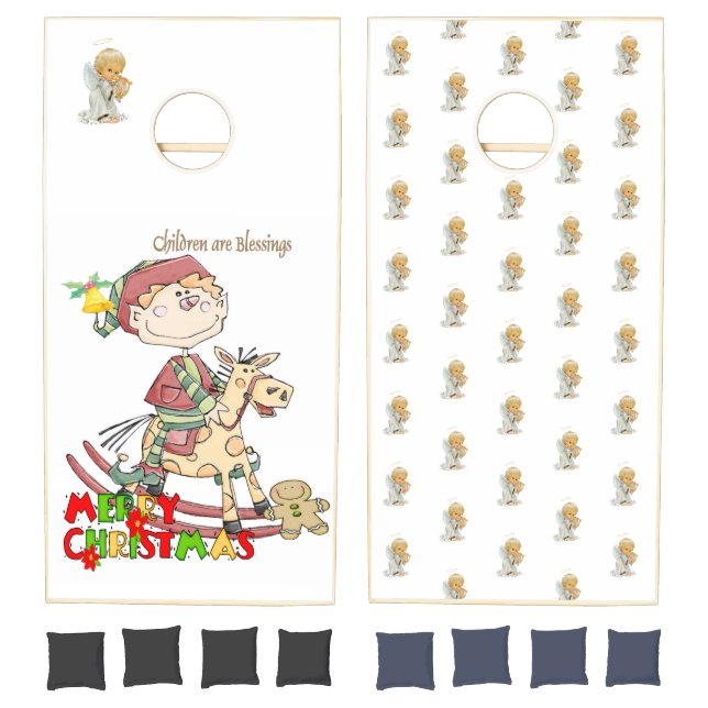 MerryChristmasCornhole Set Children are Blessings  (Set)