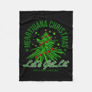 Merryjuana Christmas Christmas Weed T Roll Fleece Blanket