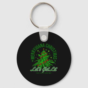 Merryjuana Christmas Christmas Weed T Roll Keychain
