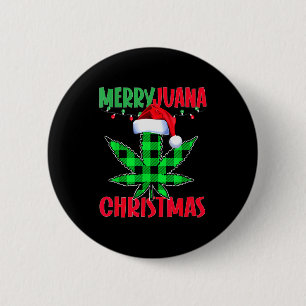 Merryjuana Weed Leaf Funny Christmas Pajama X-mas Button