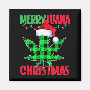 Merryjuana Weed Leaf Funny Christmas Pajama X-mas Magnet