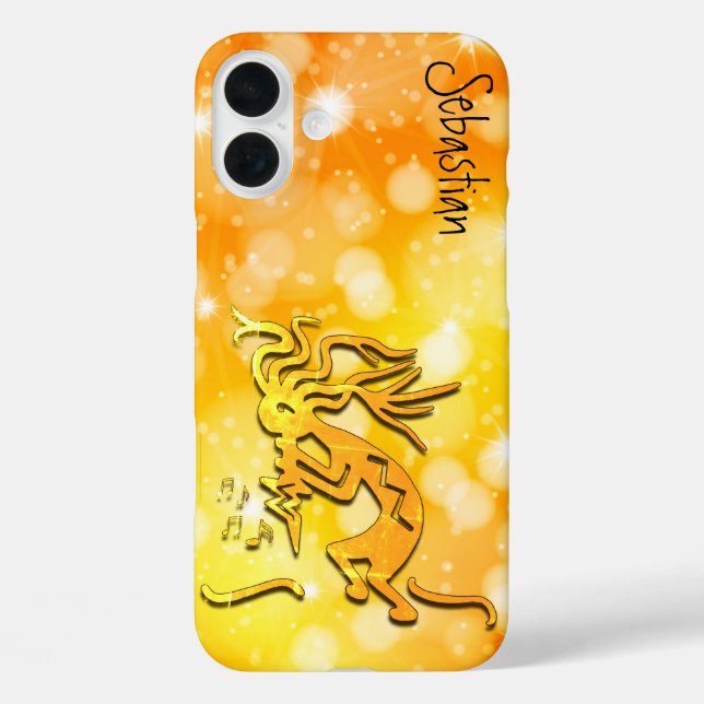 Merrymaker Kokopelli Musical Notes Custom Name Case-Mate iPhone Case (Back)