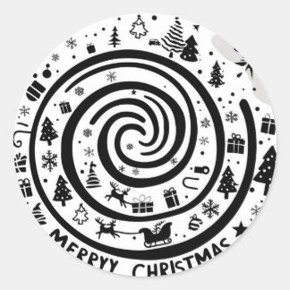 Merryy christmas classic round sticker