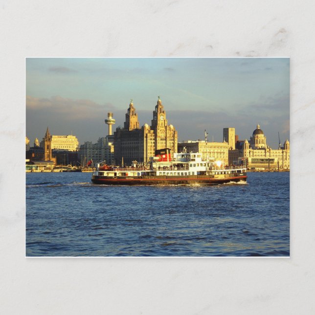 Mersey Ferry & Liverpool Waterfront Postcard (Front)