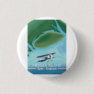 Mersia Island, Essex Vintage style travel poster Button