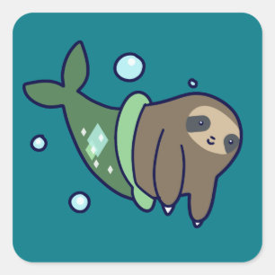 MerSloth Square Sticker