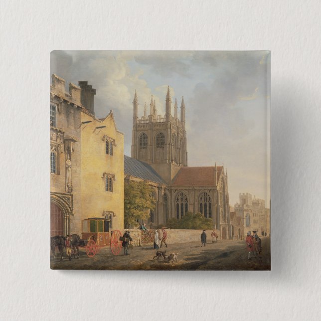 Merton College, Oxford, 1771 (oil on canvas) Pinback Button (Front)