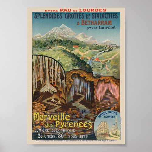 Merveille des Pyrnes France Vintage Poster 1903