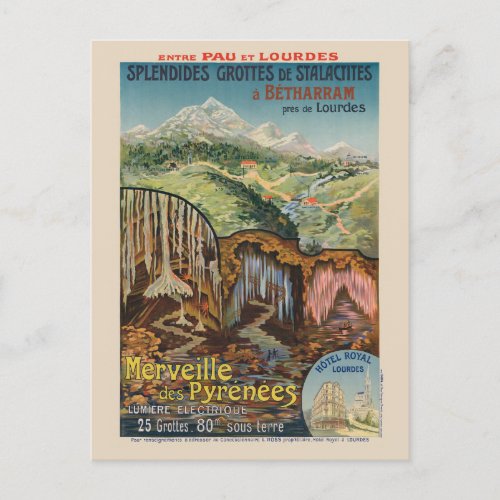 Merveille des Pyrnes France Vintage Poster 1903 Postcard
