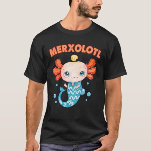 Merxolotl Mermaid Axolotl Kids Youth Teens Salaman T_Shirt