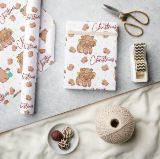 Mery Christmas Capybara Wrapping Paper