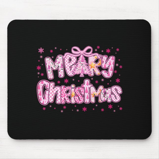 Mery Christmas Cute Nk Coquette Pajamas Xmas Women Mouse Pad (Front)