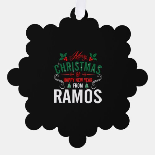 mery christmas happy new year from ramos ornament card