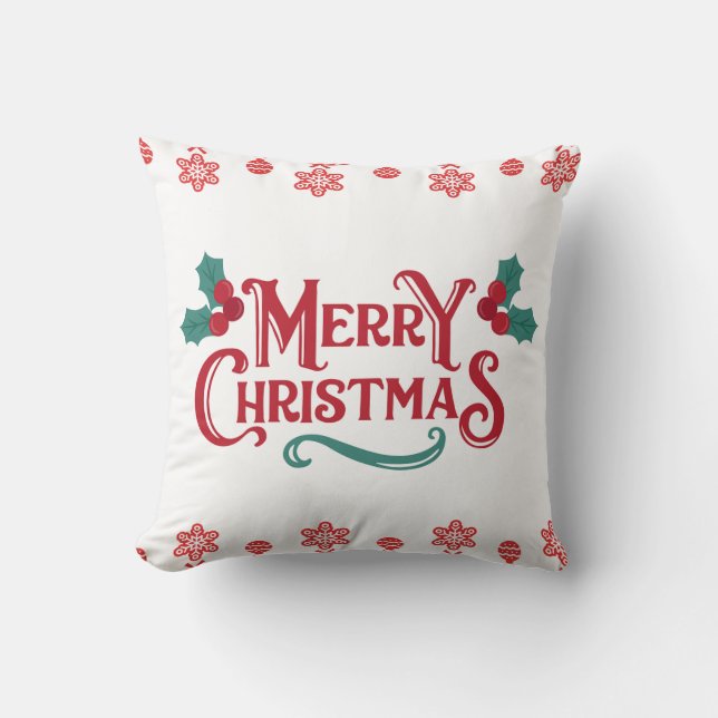 Mery Christmas Throw Pillow (Front)