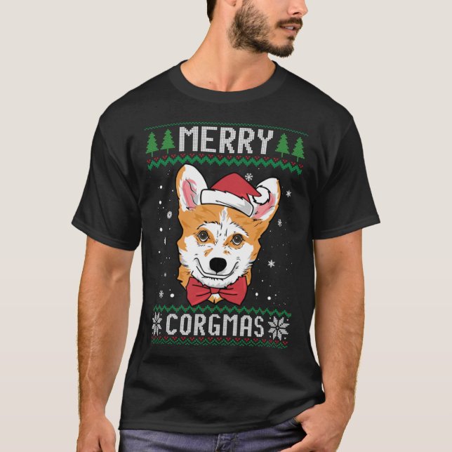 Mery Corgmas Corgi Ugly Christmas Sweater Santa Co (Front)
