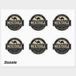 Merzouga Sahara Camel Ride Vintage Badge | Retro M Classic Round Sticker