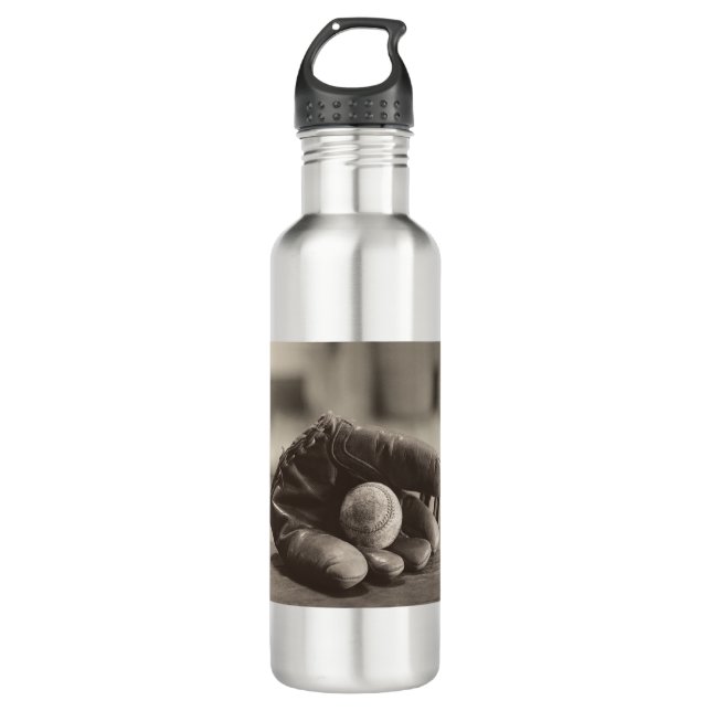 MES01BWD1 Ball in Mitt.tif Stainless Steel Water Bottle (Front)