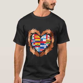 Mes de la Herencia Hispana Banderas Latinas T-Shirt