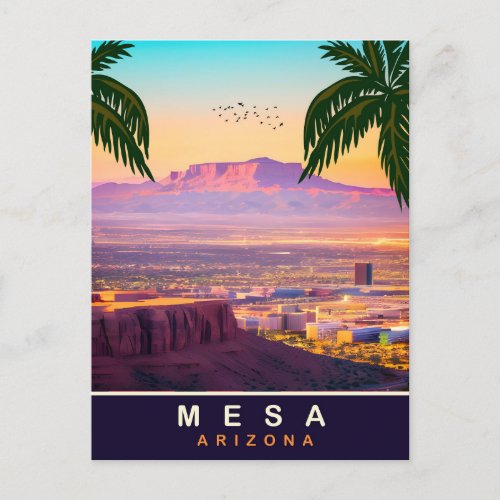 Mesa Arizona Aerial View on the City Travel Postcard