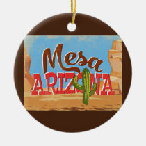 Mesa Arizona Cartoon Desert Vintage Travel Ceramic Ornament